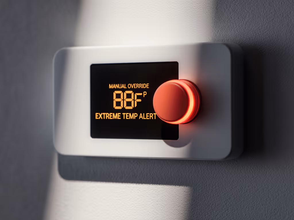 thermostat_showing_manual_override_button_and_extreme_temperature_alert_setting