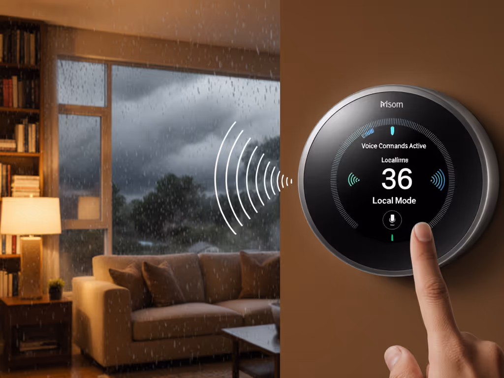 Smart Thermostat Voice Control Works Without Cloud Downtime